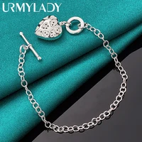 urmylady 925 sterling silver heart aaa zircon charm bracelet chain for women wedding celebration engagement fashion jewelry