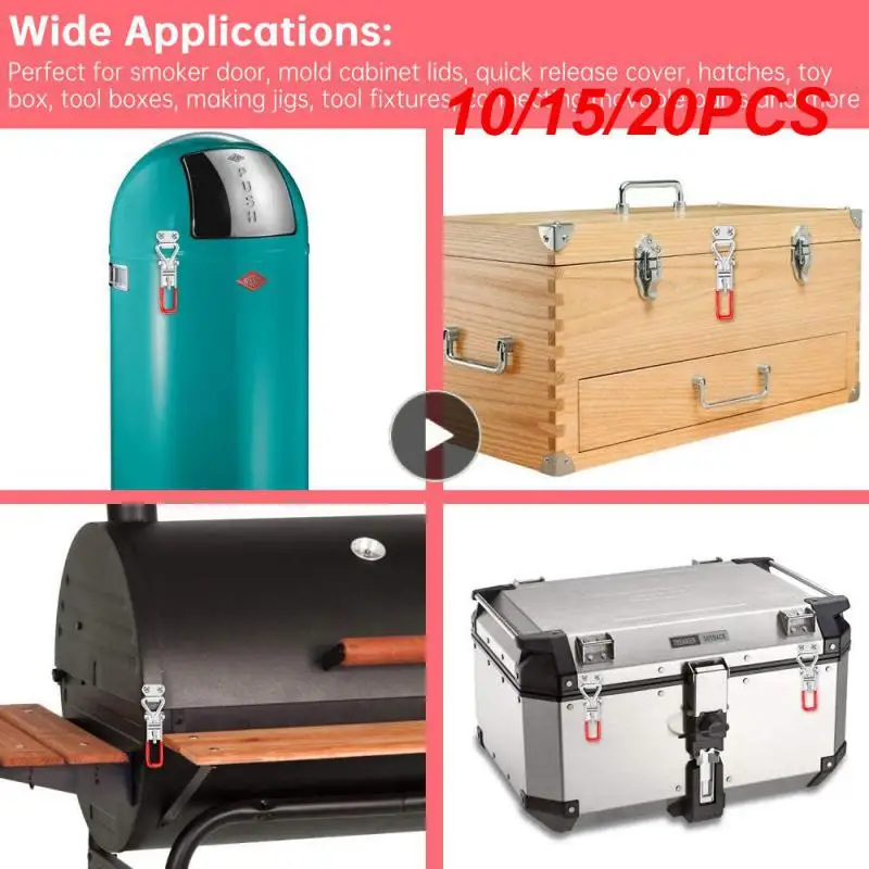 

10/15/20PCS Stainless Steel Lever Handle Lock Portable Toggle Clamp Toggle Catch Adjustable Toggle Clamp