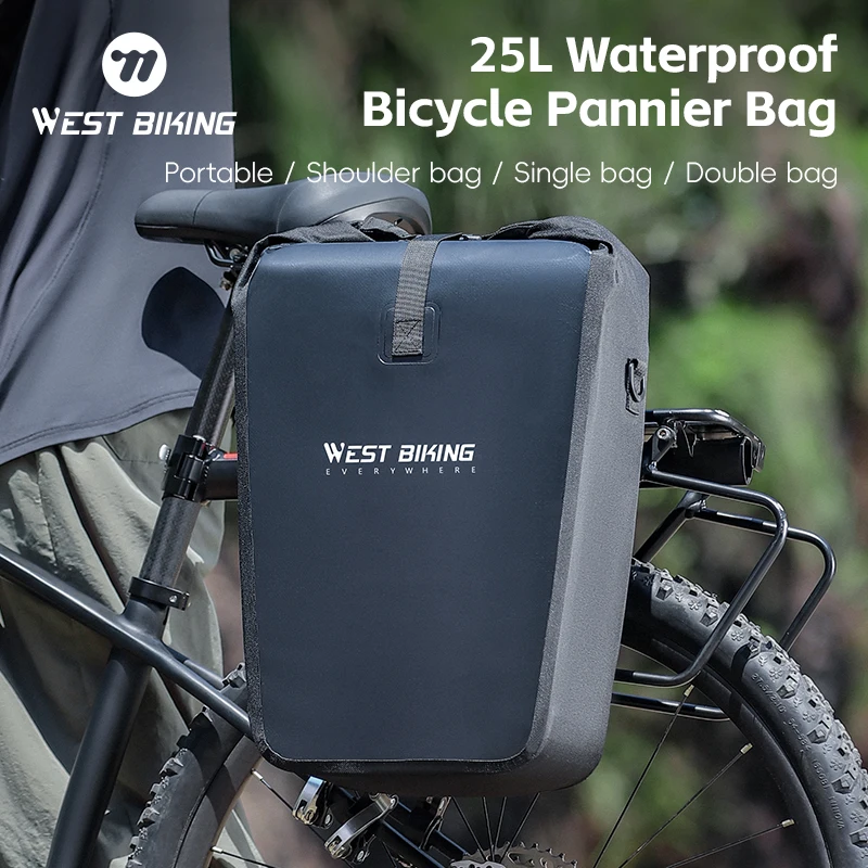 WEST BIKING 25L велосипедная сумка Pannier полностью водонепроницаемая портативная
