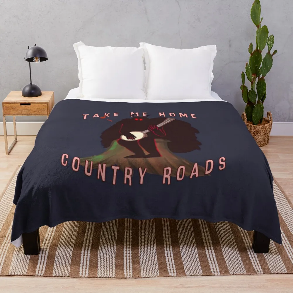

Mothman, Country Roads (but like he has a Banjo) Throw Blanket Furry Blankets