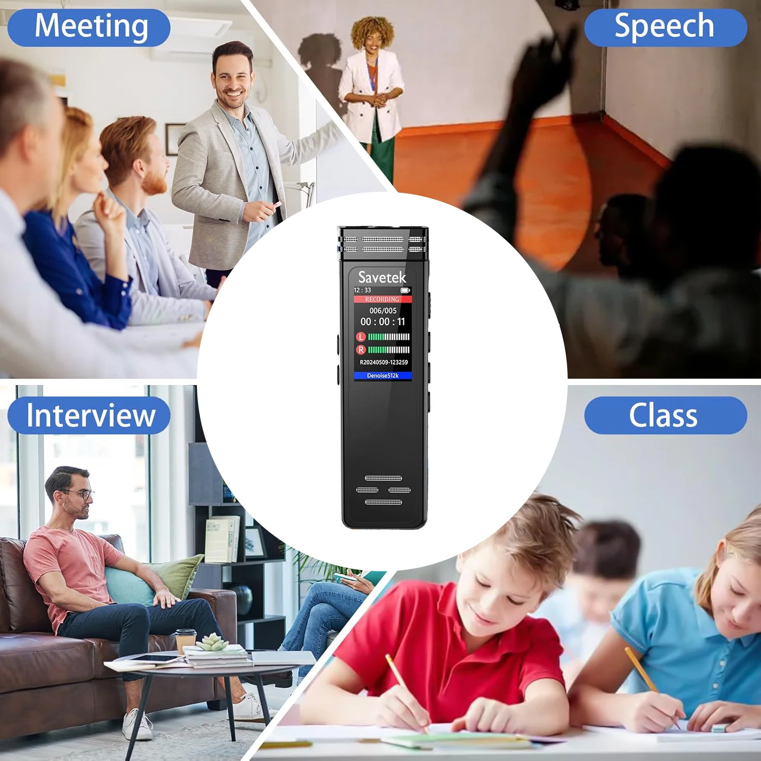 Цифровой аудио-рекордер USB C с голосовой активацией 32 ГБ 64 128 ручка для записи Mp3