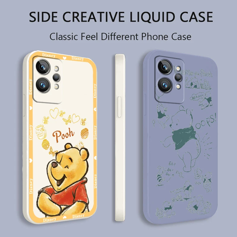 

Disney Winnie the Pooh Art Liquid Rope Phone Case For OPPO Realme 50A 50i Q3S Q5i C21Y C11 GT Neo3 Neo2 9 9i 8 8i 7 Pro Plus