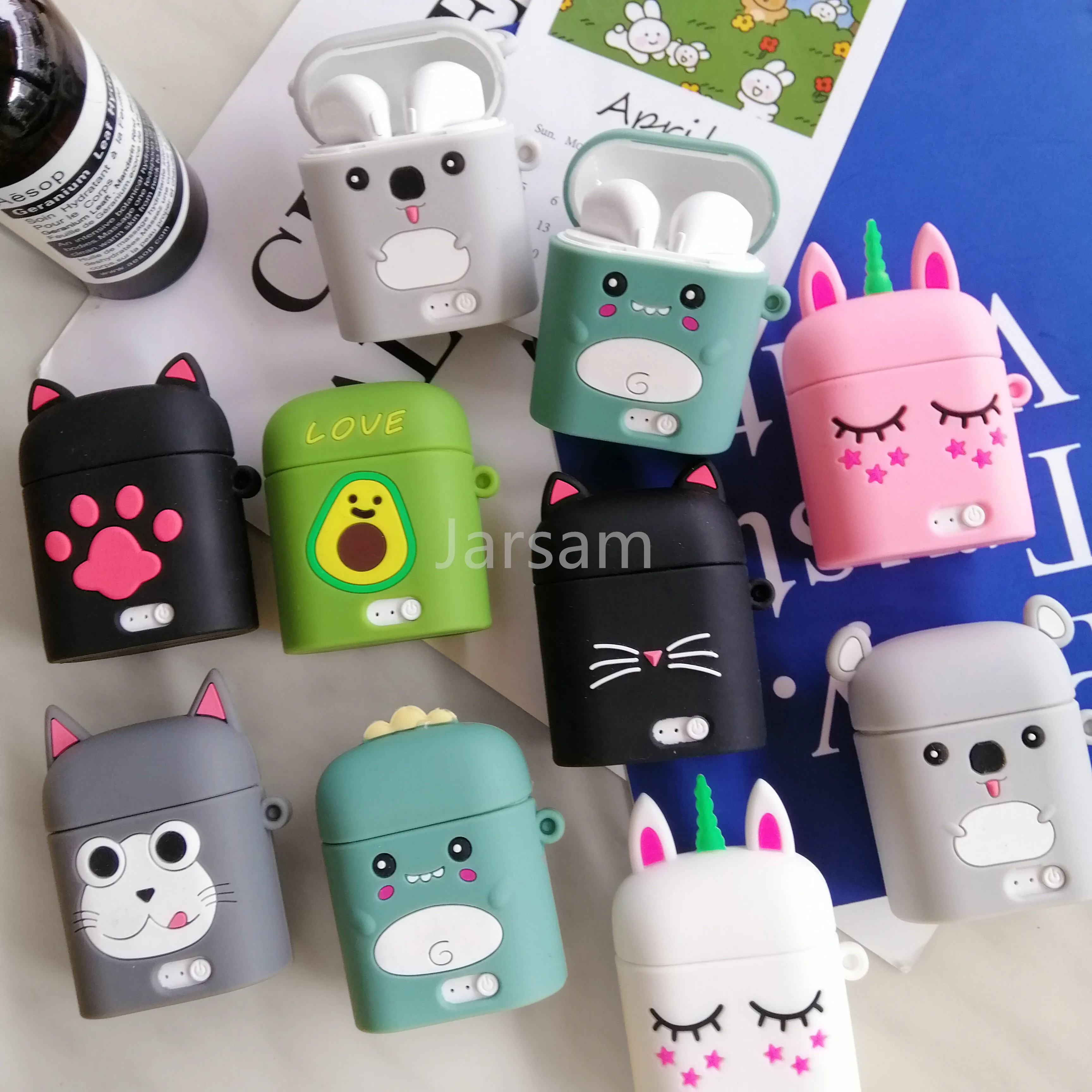 

Cute TWS Wireless Earphones Earbuds earpiece Handsfree Bluetooth headphones Headset Charging Box with case for xiaomi phone