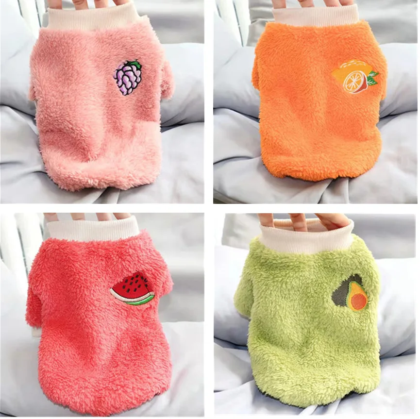 

Pet Warm Sweater Autumn Winter Medium Small Dog Clothes Plush Sweatshirt Warm Wool Chihuahua Kitten Puppy Sweet Pullover Poodle