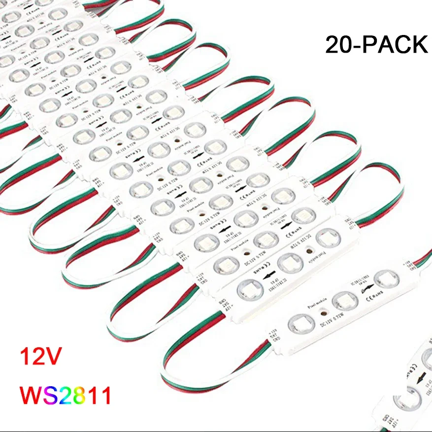 

МERRYLE RGB светодиодные модули WS2811 IP68 12В