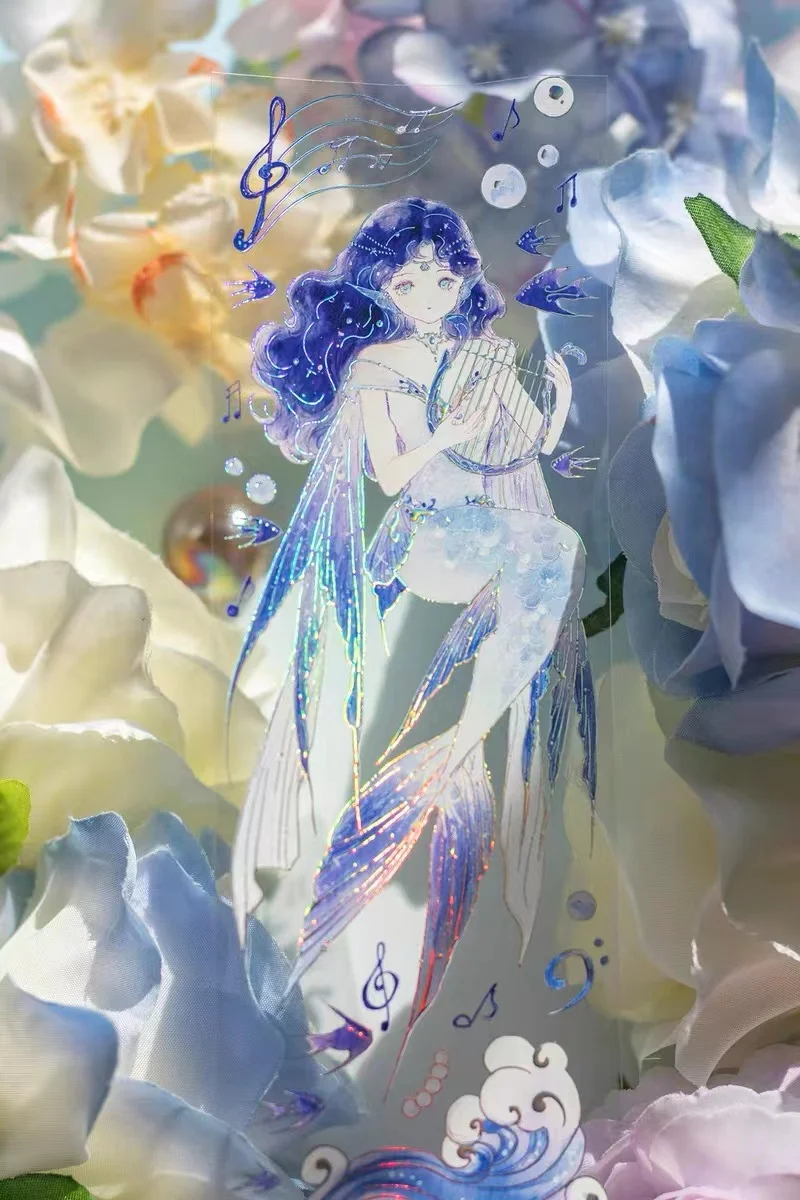 

Fairy Deep Sea Hymn Mermaid Washi PET Tape for Planner Card Making DIY Scrapbooking Plan Decorative Sticker