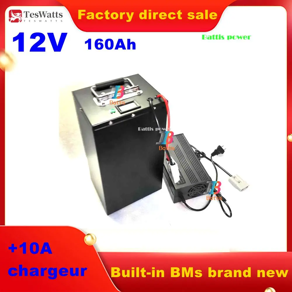 Аккумулятор литиевый étanche портативный Lifepo4 безударный аккумулятор заряд 10А 12В