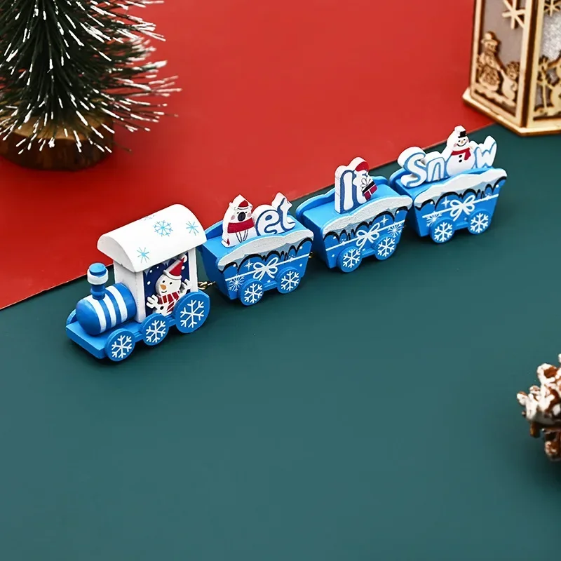 Wooden Christmas Small Train Xmas Ornaments Merry Decor For Home Happy New Year 2025 Creative Kids Naviidad Gifts Gift