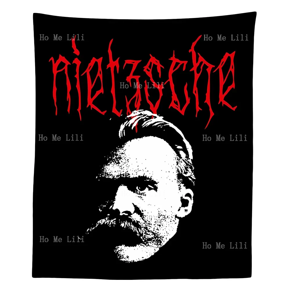 Friedrich Nietzsche Philosophy Black Metal Misanthropy Existentia Гобелен Настенный Для Спальни Гостиной