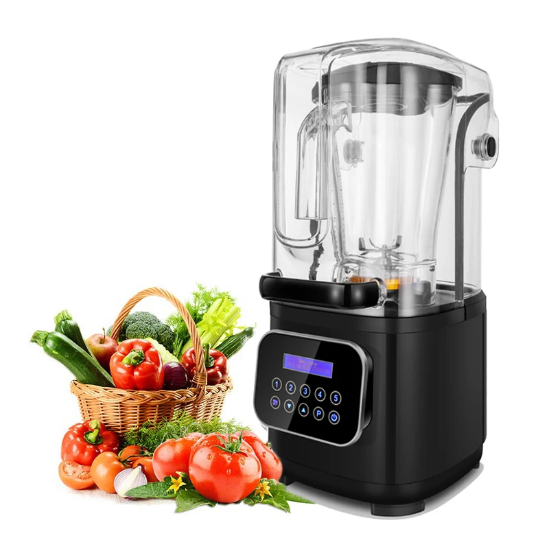 Heavy duty unbreakable silent commercial blender with sound cover enclosure