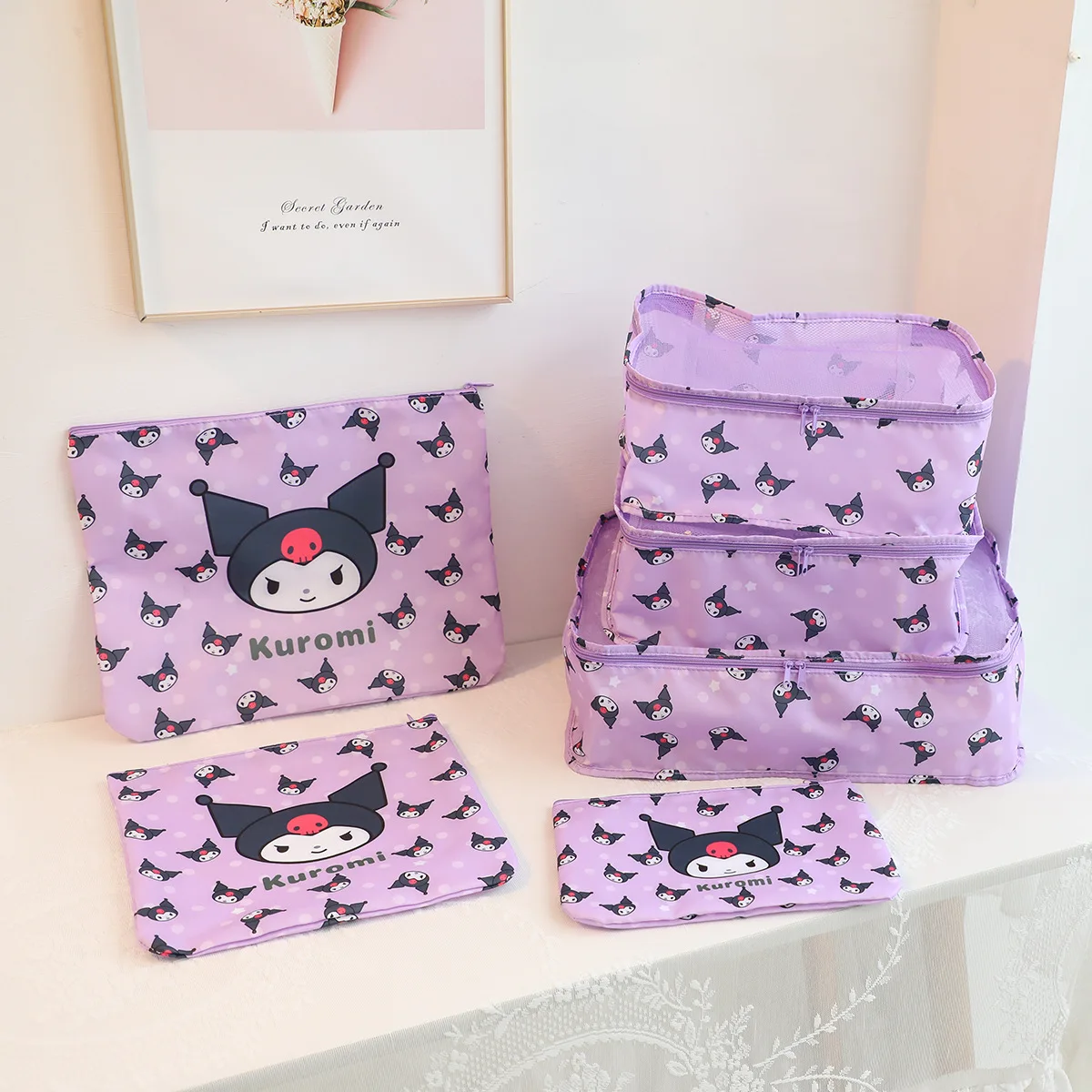 Sanrio Kuruomi милый мультяшный набор из 6 предметов для упаковки чемоданов предметы