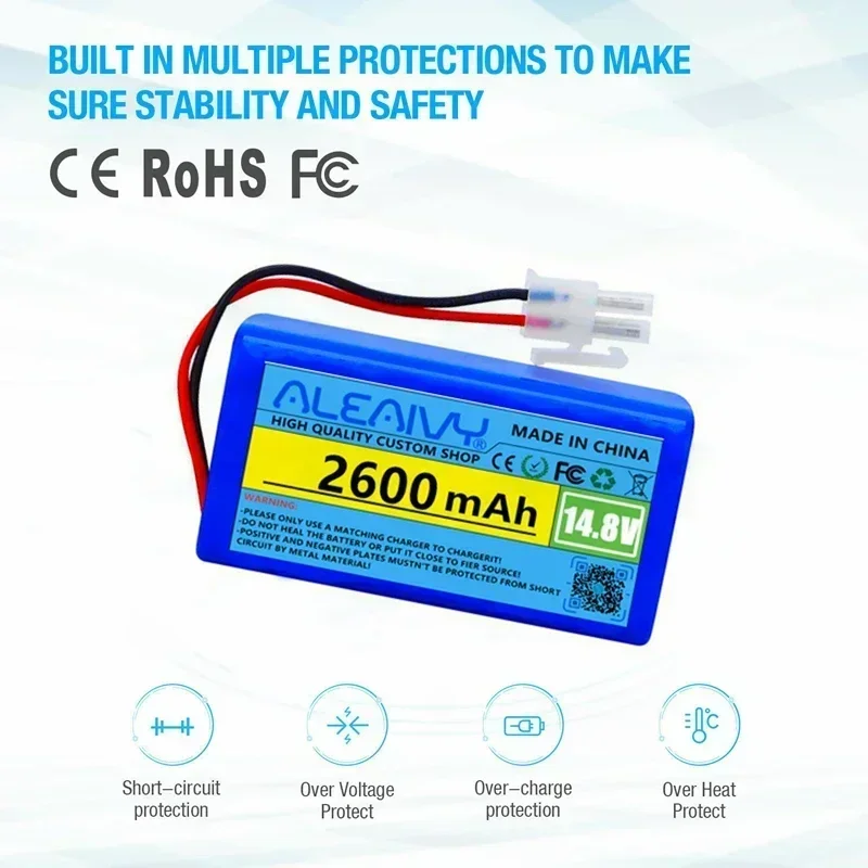 Original 14.8V 2600mah 18650 Lithium Battery Pack for A4s A7 V7s Plus V55 Pro W400 A9s PX-B020 Robot Vacuum Cleaner Batteries