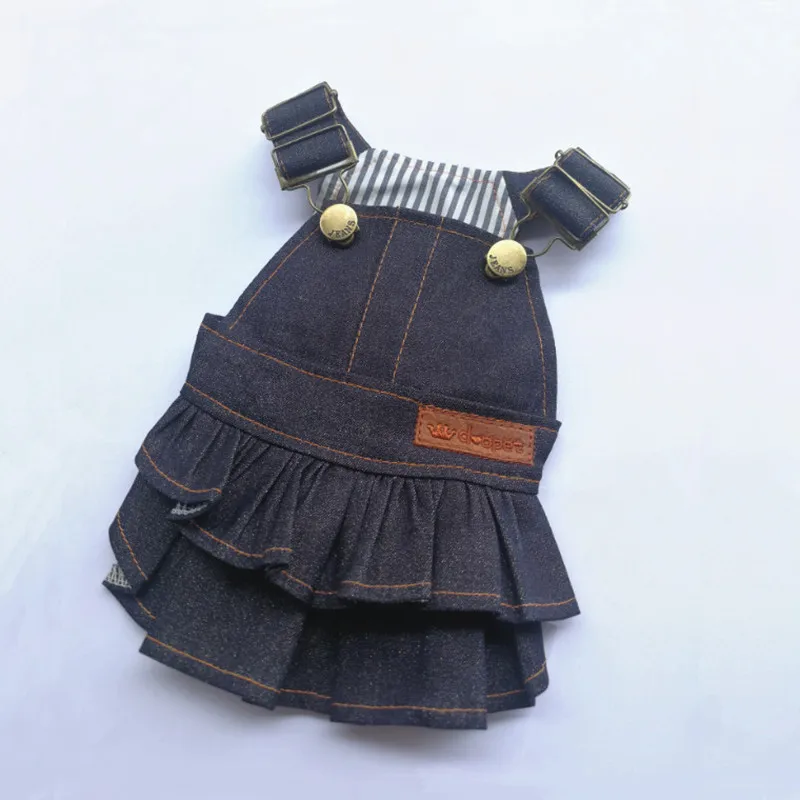 Джинсовая одежда для щенков и девушек летнее платье собак чихуахуа маленьких