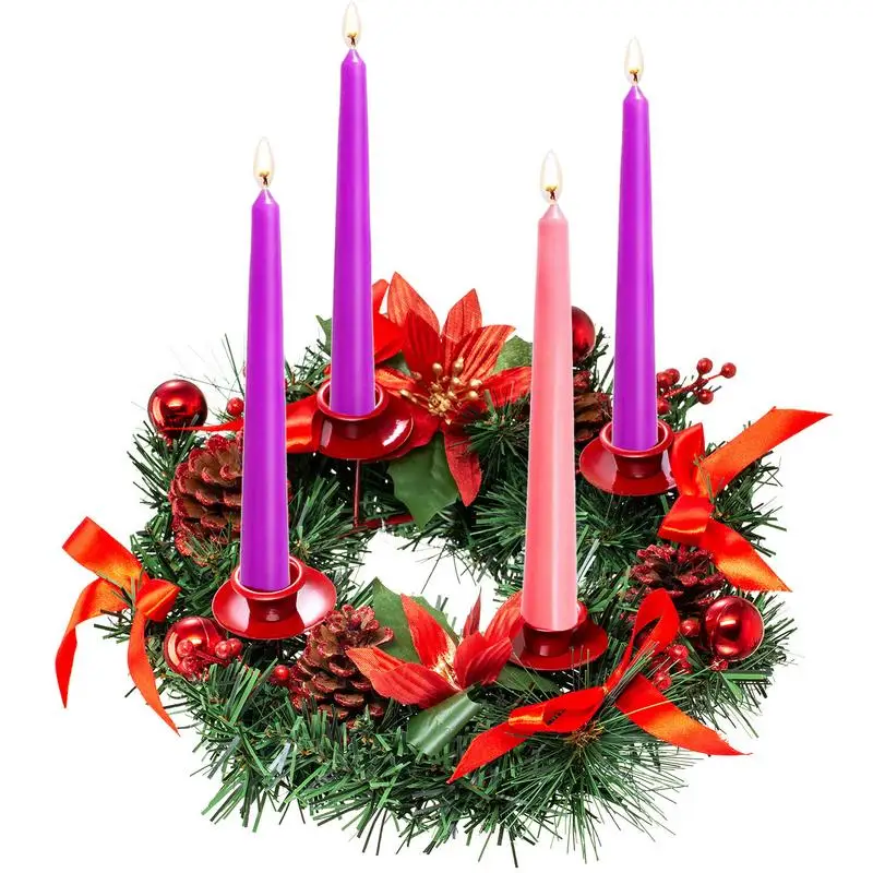 

Держатель для свечей Advent, кольцо, подсвечники для центральных элементов, лента, Рождественский венок, венок, подсвечник с 4 свечами