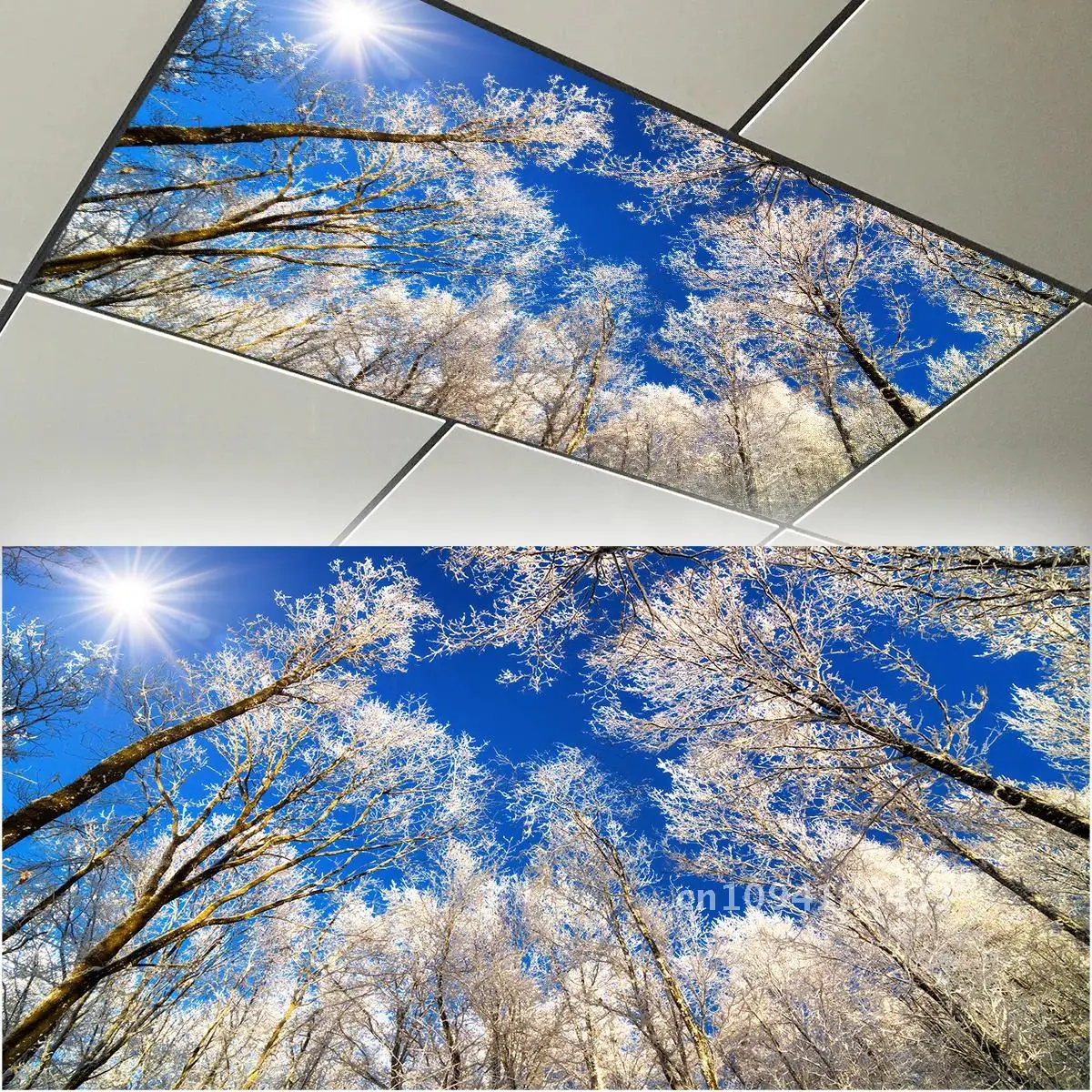 15 стилей 3D красивый зимний лесной пейзаж наклейка на стену для потолка спальни