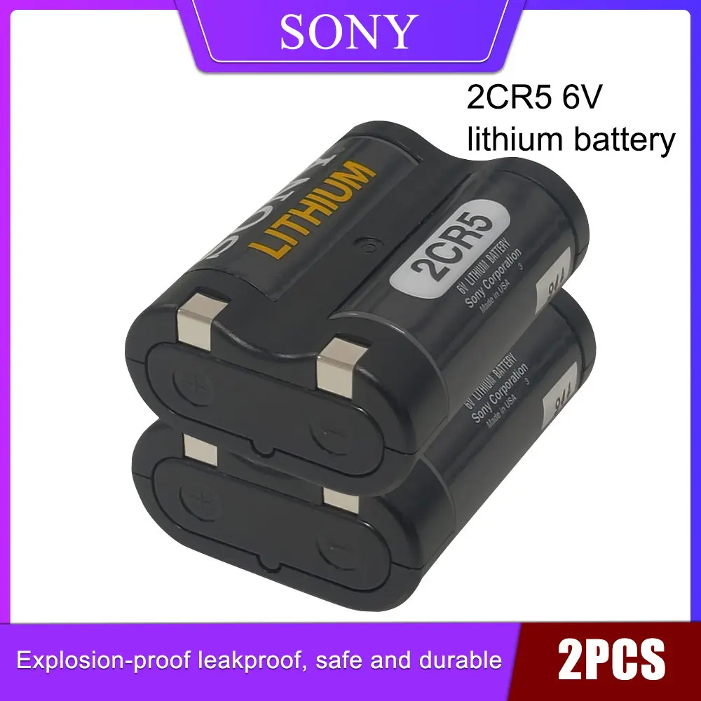 2PCS/lot New Original SONY 2CR5 1500mah 6V Lithium Battery Camera Non-rechargeable Batteries Cell