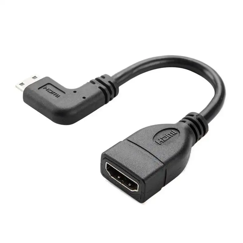 

Mini Hdmi To Hdmi Cable Cablecreation 0 5Ft 90 Degree Right Angle Mini Hdmi