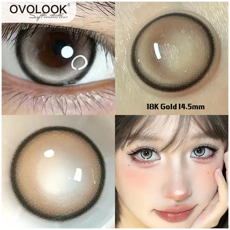 OVOLOOK-2pcs/pair Fashion Lenses Colored Contact Lenses for Eyes Beauty Pupils Color Lens Eyes Myopia Latest Multi Color Lenses