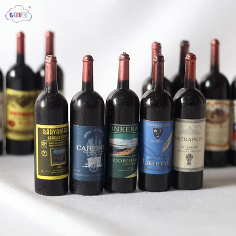 5 шт. Миниатюрный кукольный домик, имитация бутылки красного вина, GJCUTE