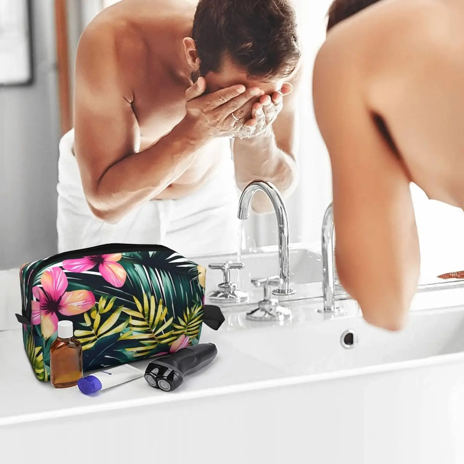 Тропическая летняя Гавайская Цветочная сумка для туалетных принадлежностей с