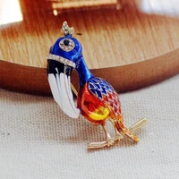 vintage colorful enamel parrot brooch badges animal bird brooches for women jewelry accessories