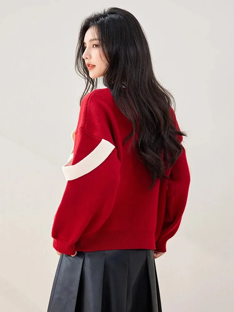 Женский Вязаный Пуловер С Круглым Вырезом Топ Бантом Повседневный Свитер