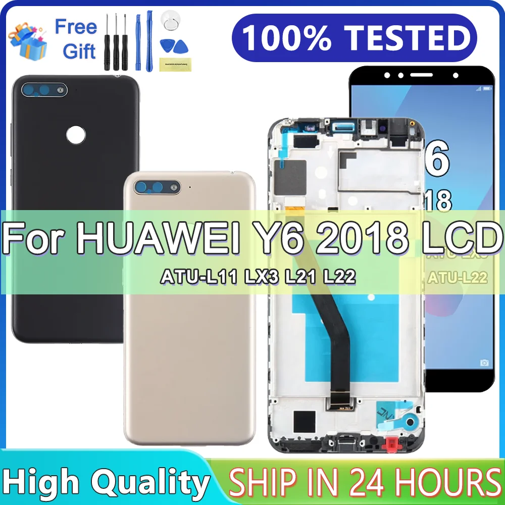 5 7 ''для Huawei Y6 2018 ЖК-дисплей с цифровым преобразователем сенсорного экрана для