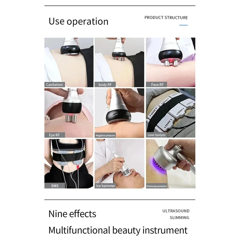 Новейшая 9 в 1 липо-лазерная кавитационная машина для похудения радиочастотный