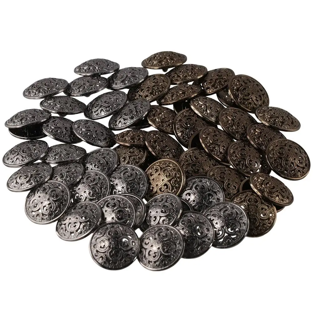 

black, gold Round Shaped Button Hollow Sewing Button metal Metal Button Retro Hollow Sewing Button Jewelry Accessories
