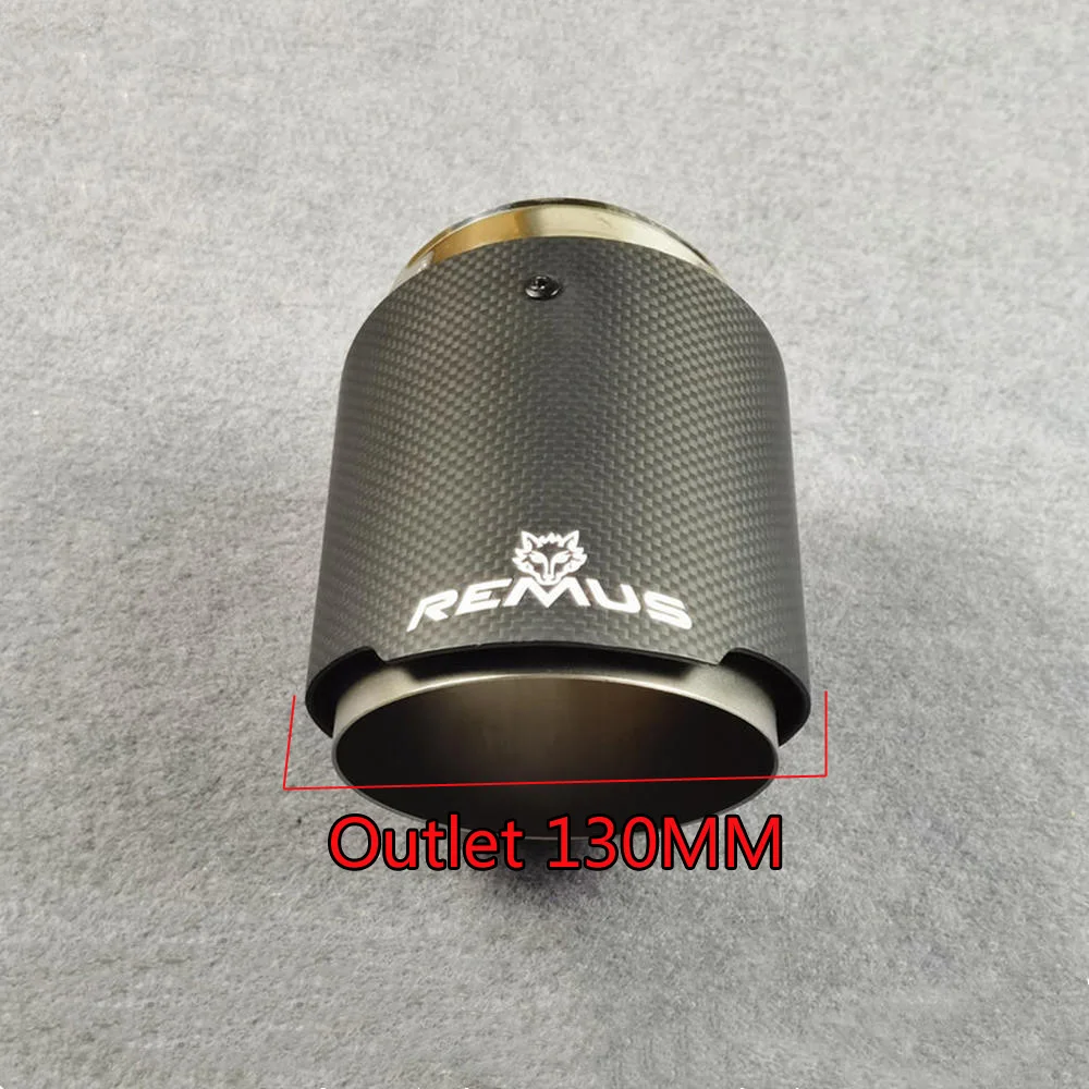 

Big Exhaust Pipe Universal For Remus Tail Throat Frosted Stainless Steel Matte Carbon Fiber Muffler Tips Outlet 130MM Nozzles
