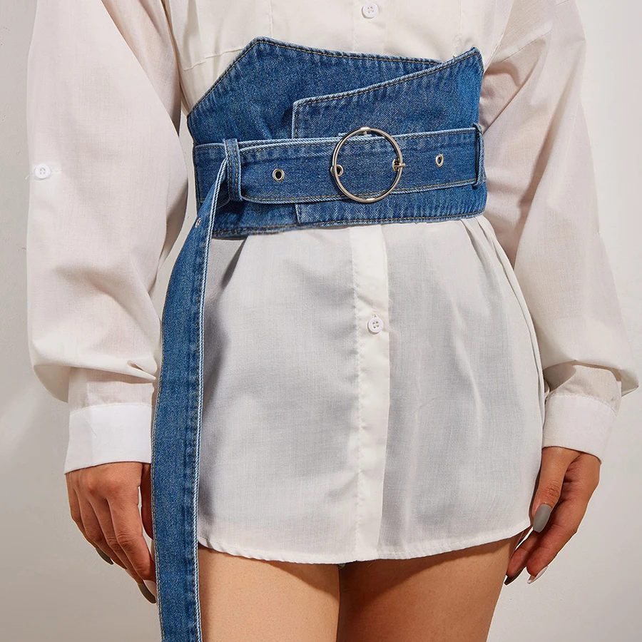 Женский модный джинсовый широкий пояс женское роскошное дизайнерское платье