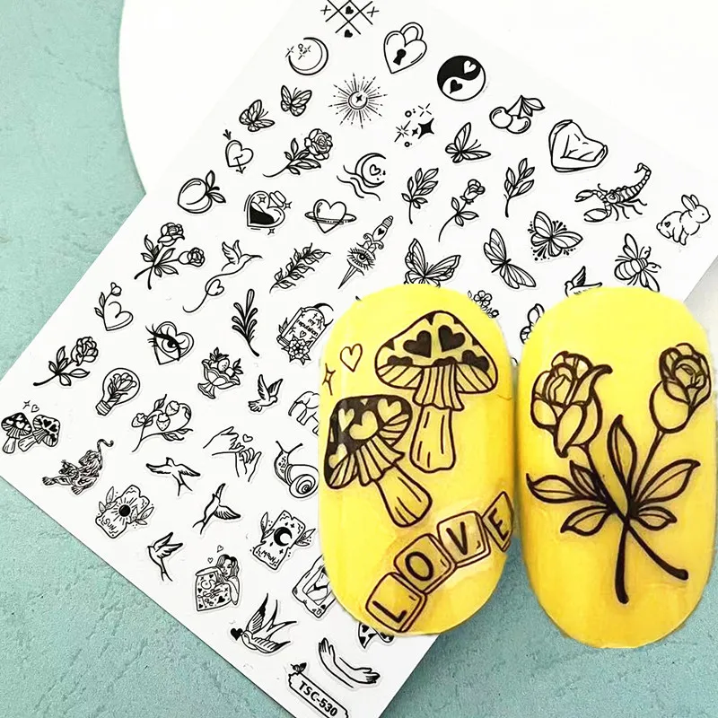 Новейший дизайн с клубничными глазами 3D самоклеящаяся наклейка слайдер