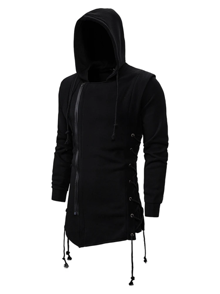 Fall New Men's Hoodie Assassin's Creed Dark Hooded Loose Jacket Coat Sweatshirt Solid Color Long Sleeve Hoodie Men Man Hoodies
