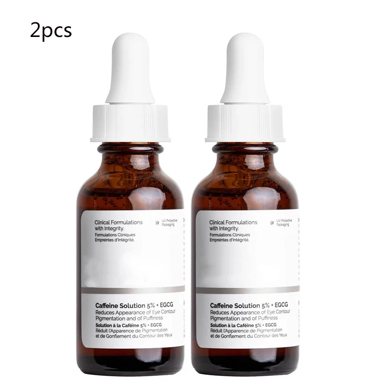 

2pcs Caffeine Solution 5% + EGCG Eye Serum Lighten Dark Circles Reduce Eye Puffiness Bags Crow's Feet Original Product 30ml