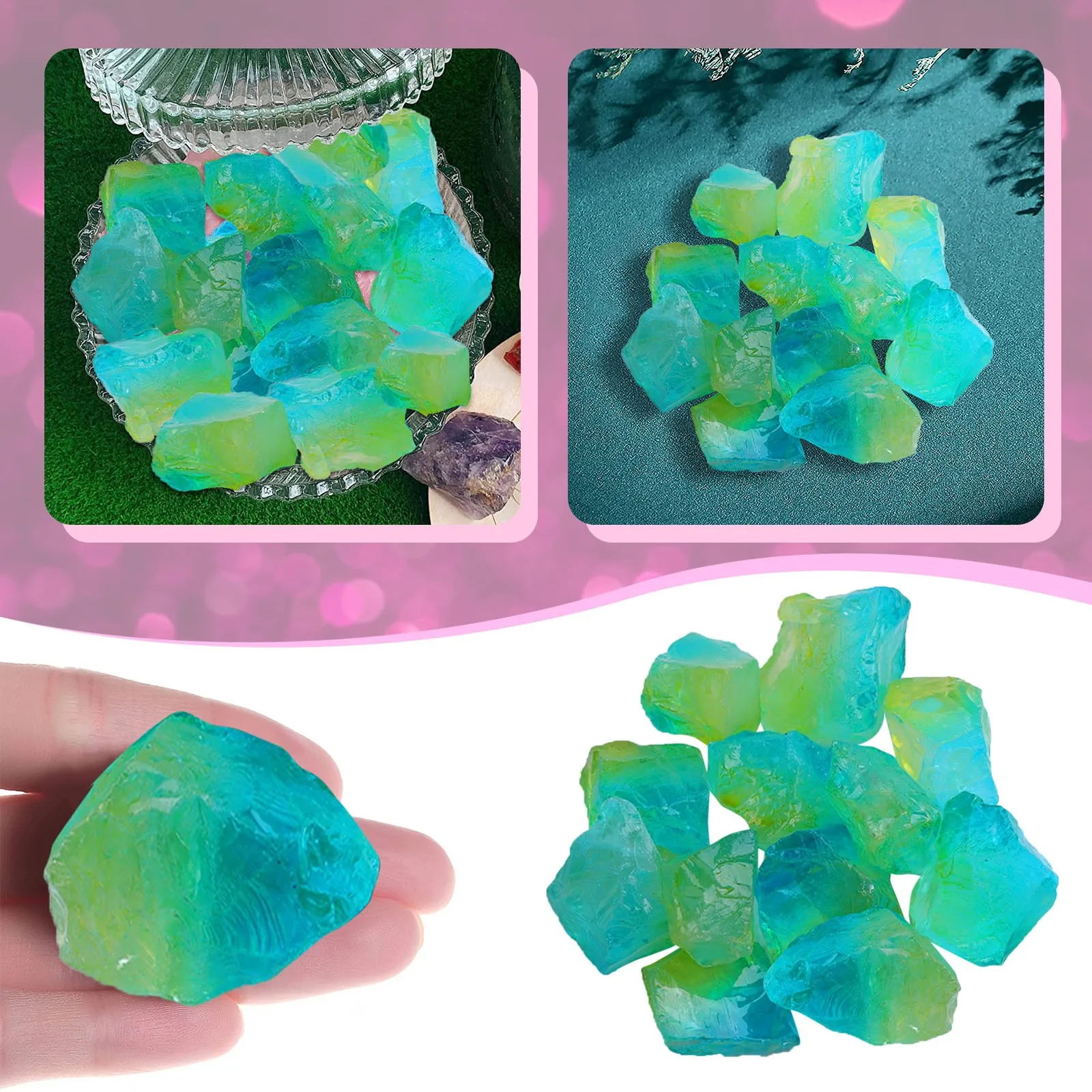 

Natural Rough Stone Electroplating Spray Paint Colorful Crystal Pendant Jewelry Stones And Crystals Set