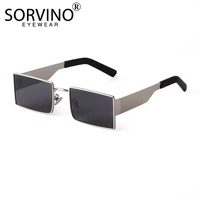 unisex rectangular hip hop sunglasses classic wide leg metal retro sun glasses men women rectangle uv400 brand designer eyewear