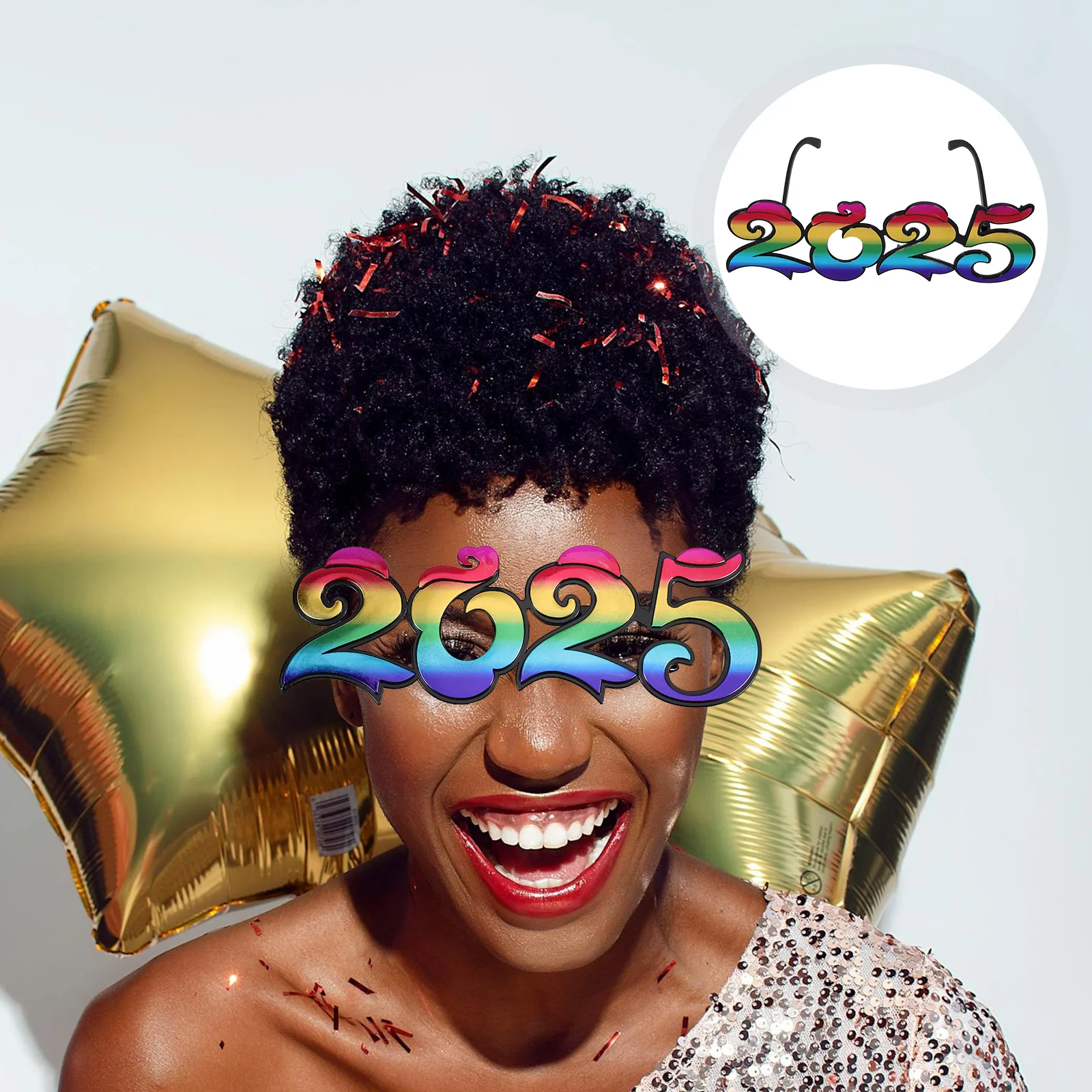 Очки 2025 года подарки забавные танцевальные очки рождественский номер реквизит