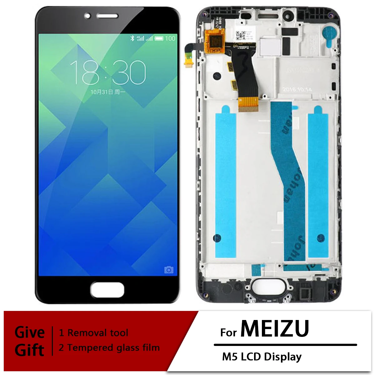 ЖК-дисплей с сенсорным экраном и дигитайзером в сборе для Meizu M5, 5,2 дюйма, Meizu M5, M611D, M611A, M611Y, M611H с рамкой