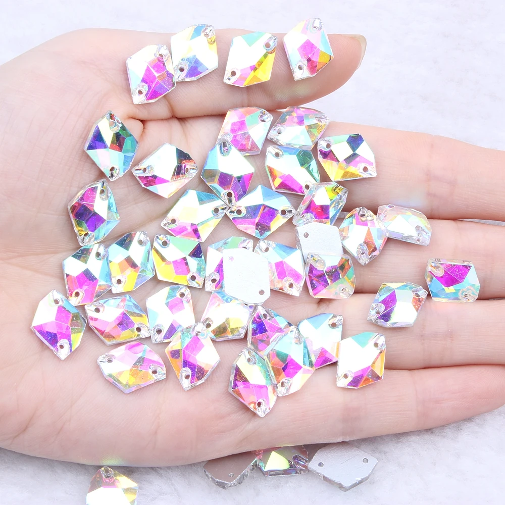 

Hot Sale Sew On Special-Shaped Glass Beads Flatback Rhinestone Crystal Crystal AB For DIY Garment Fashion Wedding Dress