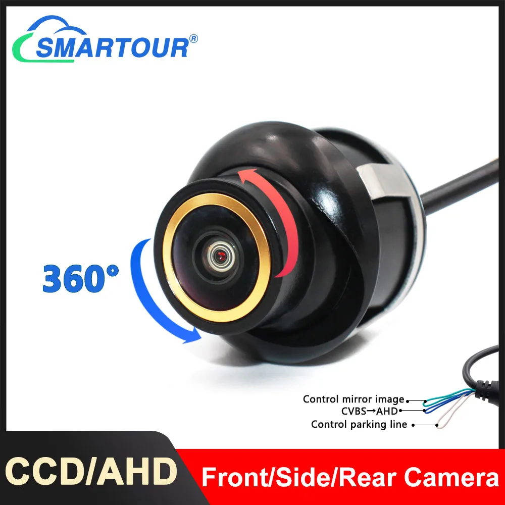 Smartour CCD AHD Автомобильная камера 360 градусов объектив рыбий глаз звездный свет ночное видение HD автомобиль 22,5 мм удар Передняя боковая камера ...