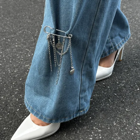 Кулон-брошь GUOLE серебристого цвета