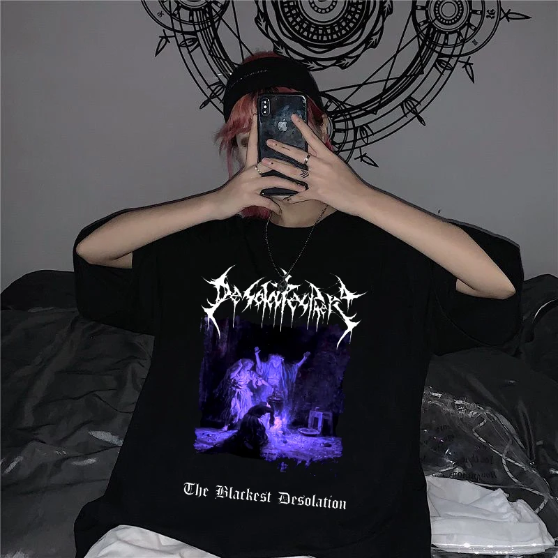 

Hip Hop Oversized Tshirt Streetwear Tops Lightning Space Robot T-Shirt 2022 Harajuku Japanese Kanji Tops Short Sleeve Tees Shirt