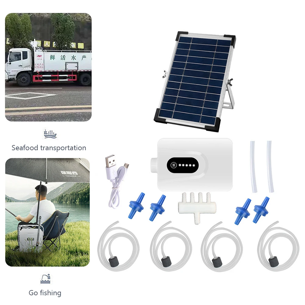 

Воздушный насос на солнечной батарее из АБС-пластика, легкий Оксигенатор для длительного срока службы, аксессуары для аквариумов, украшени...