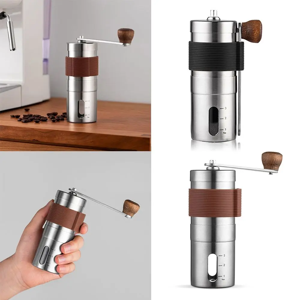 

Ручная кофемолка из нержавеющей стали с деревянной ручкой