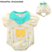 colorful childhood baby rompers clothes sets newborn girls cotton jumpsuits outfits summer short sleeve overalls 2702