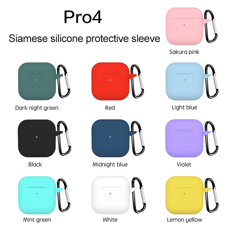 

Silicone Cover Case For Apple Airpods Pro Case Air Pods 4 Bluetooth Case Protective For Air Pod Pro 4 Earphone Accessories