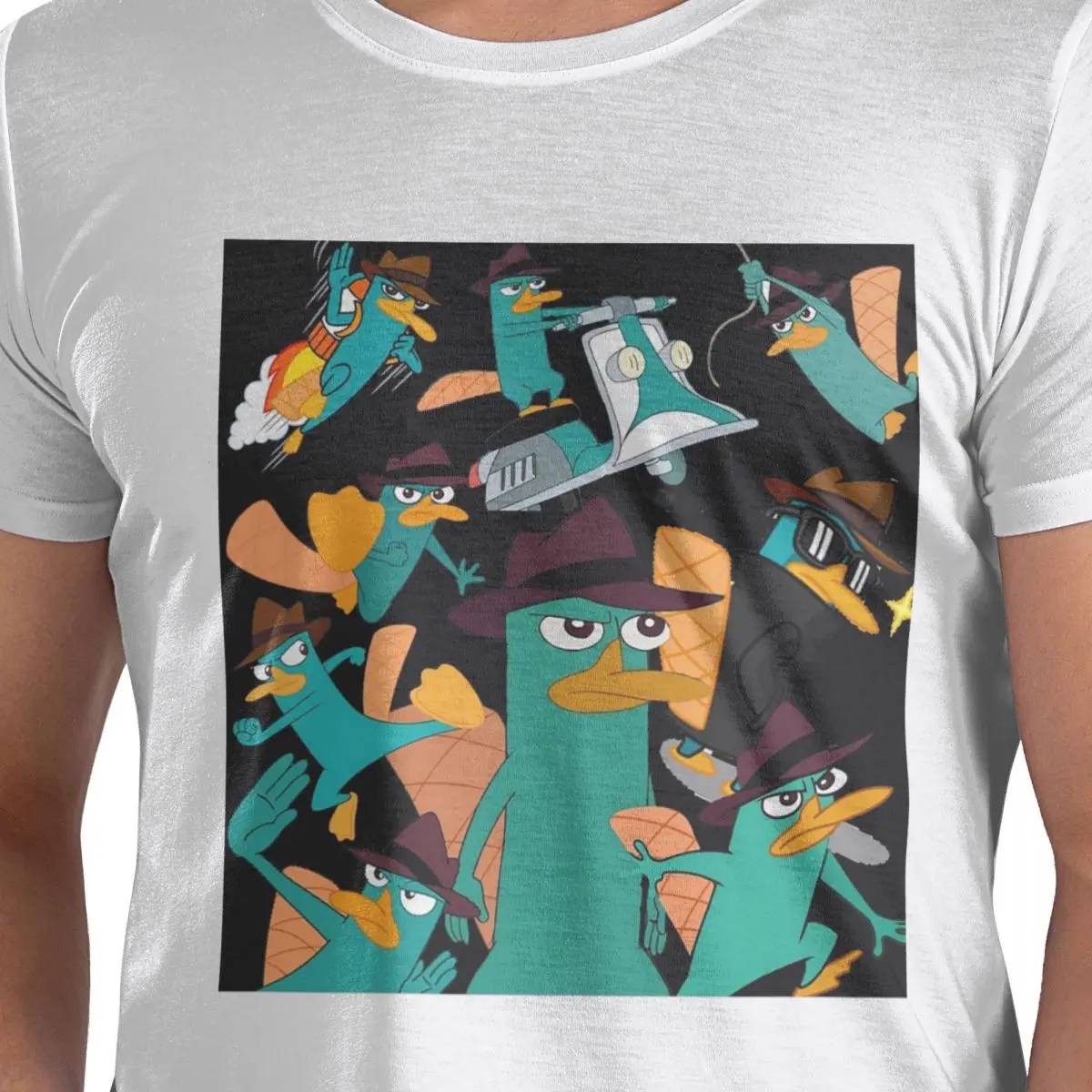 Мужская футболка Perry The Platypus Phineas And Ferb хлопковые футболки большого размера