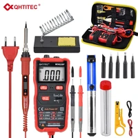 jcd 80w electric soldering iron kits temperature adjustable lcd display 220v with multi function multimeter solder welding tools