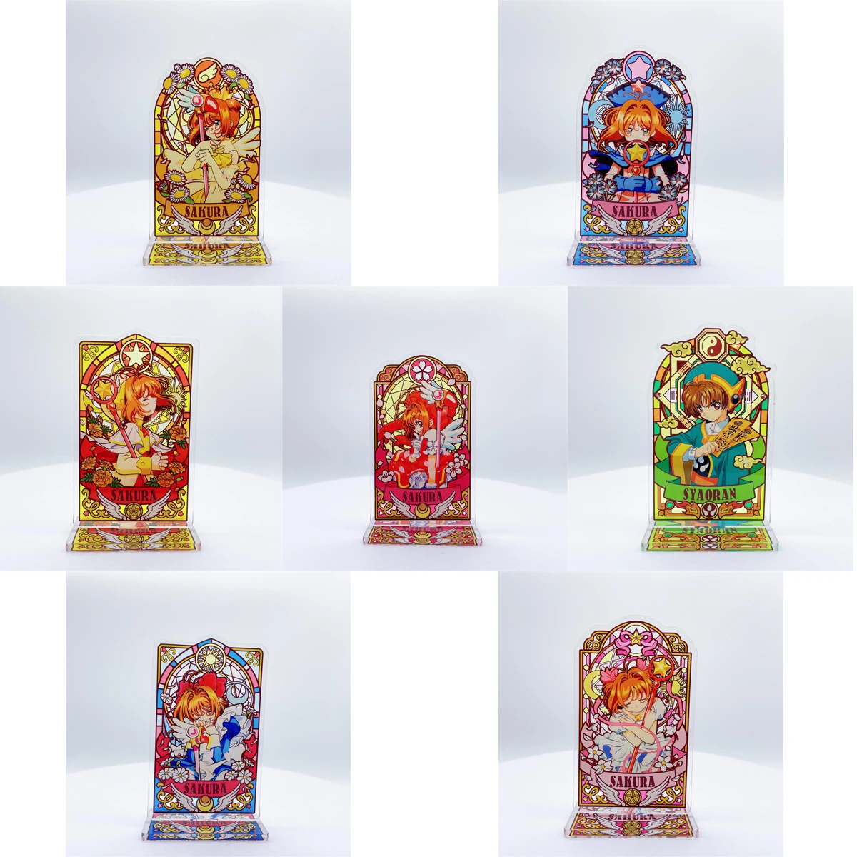 Фото Аниме Card Captor Сакура Фигурка Акриловая подставка KINOMOTO SAKURA LI SYAORAN Модельная тарелка 1 шт. Настольный декор Стоящий знак Подарок фанатам игры №1