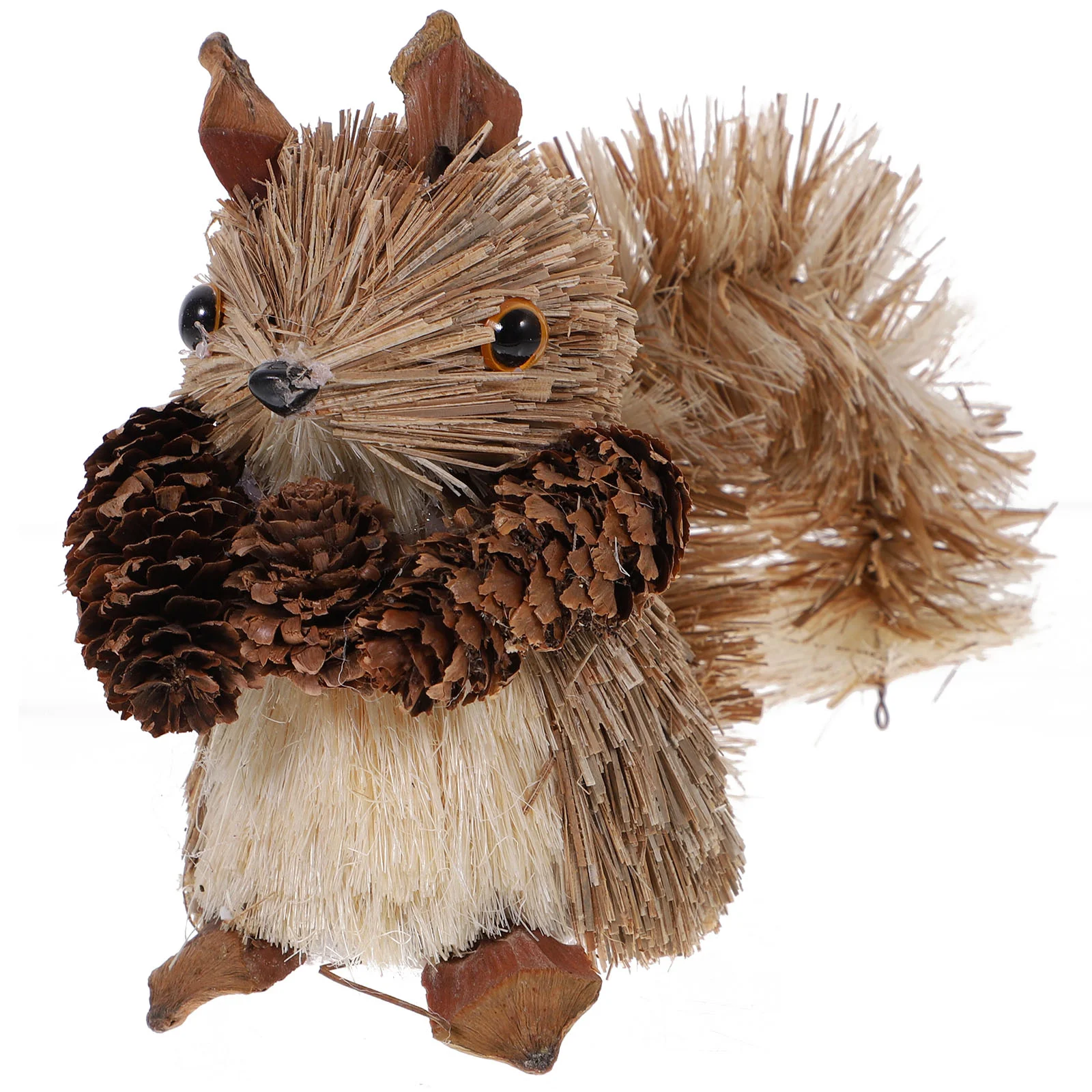

Squirrel Straw Figurine Wovenwoodland Decor Figurines Animal Diy Centerpiece Hand Weaving Artware Scene Creature Ornament Garden